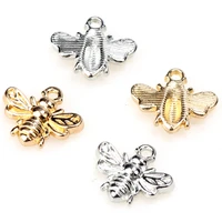 lovely bee 13mm 12pcslot charms pendant rhodiumkc gold for handmadebraceletnecklace key bag diy jewelry making olingart