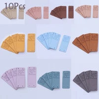 10pcs 10 colors handmade label for hat clothes hand made tags for hats knitted sew leather tag garment accessories