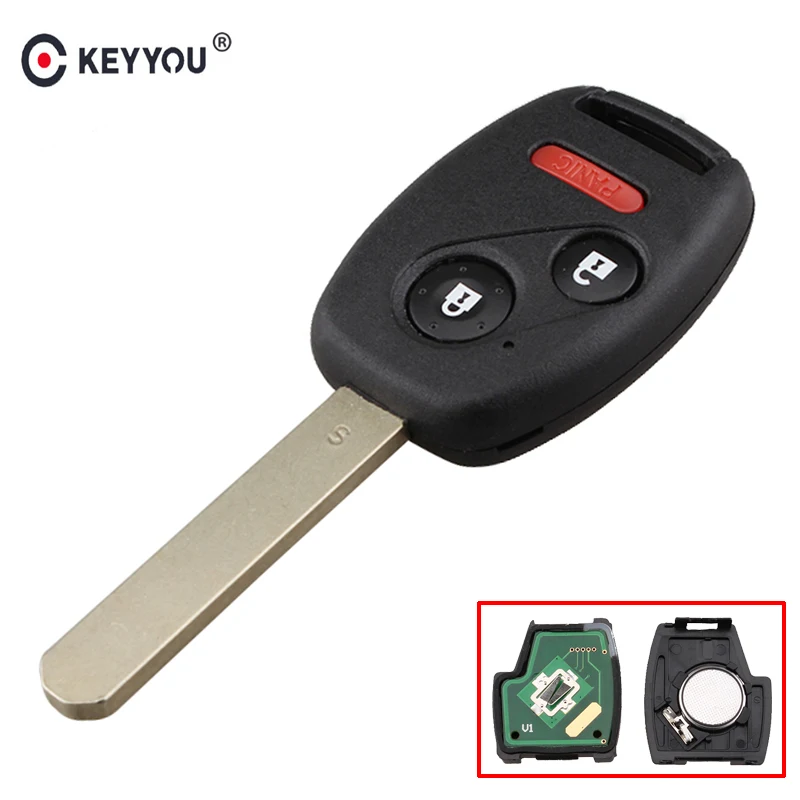 KEYYOU 433 МГц 2 + 1/3 кнопки дистанционного управления ключ для Honda Pilot 2005 2006 2007 2008 CWTWB1U545