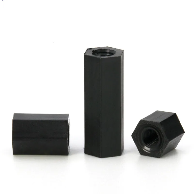 50 шт. черные шаговые винты шестигранные нейлоновые прокладки распорка колонка M2