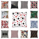 Винтажная прямоугольная наволочка с рисунком в виде покерной карты