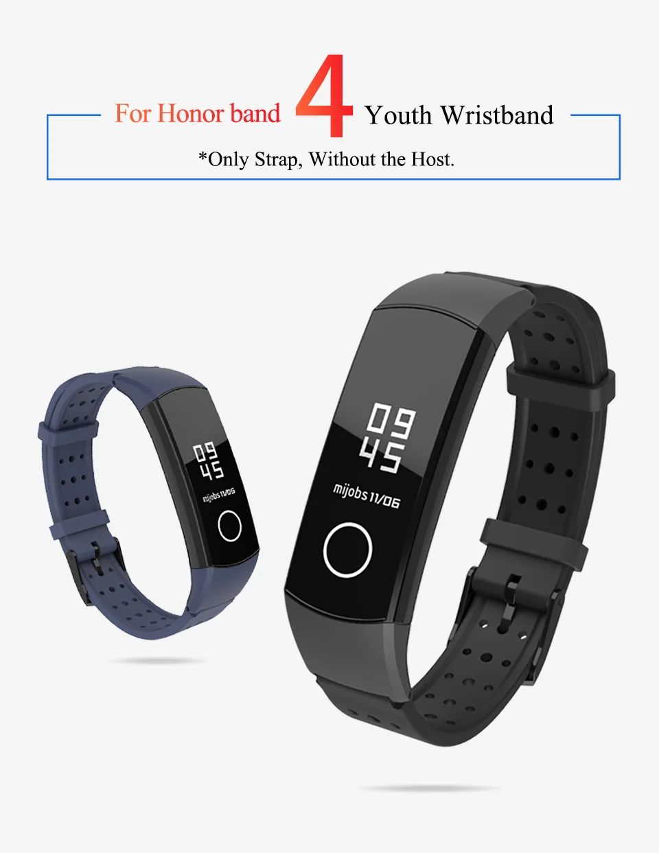 Mijobs для huawei honor 4 ремешок для honor band 4 Ремешок Браслет умные аксессуары ТПУ силиконовый ремешок браслет часы замена