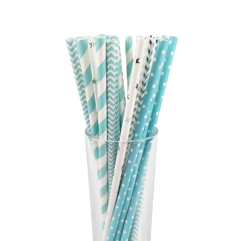 Розовые полосатые соломинки в виде звезд и волн креативные питьевые трубки