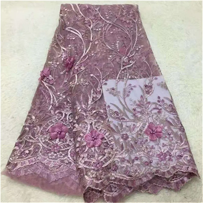 Африканская кружевная ткань 3d цветы вышитая в нигерийском стиле Свадебная