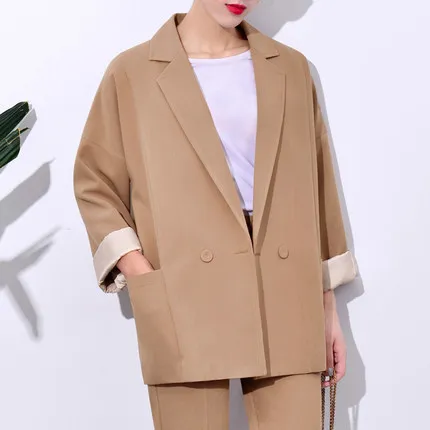 Workwear New Fashion Women Pant Suits 2 Piece Sets Blazer Jacket Straight Pant Office Lady Suit Women Outfits tops LX94