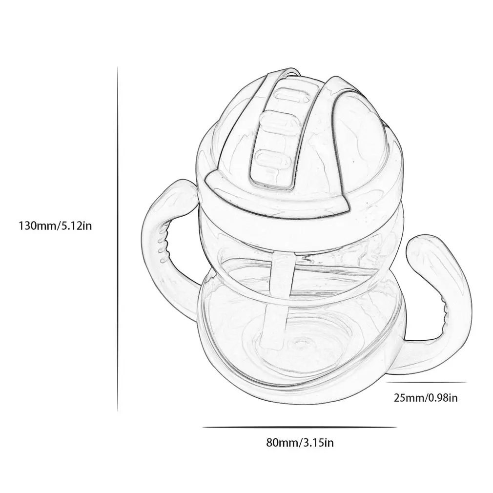 

280ml Baby Bottle Drinking Straw Milk Fruit Juice Water Feeding Kids Infant Silicone Milk Nibbler Safe Drink Bottle Handle Spout