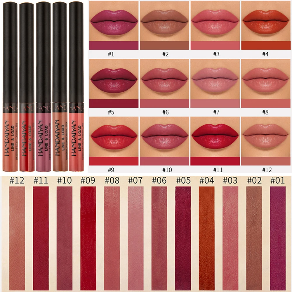 HANDAIYAN 12 цветов матовый карандаш для губ водостойкая Помада Стойкий пигмент