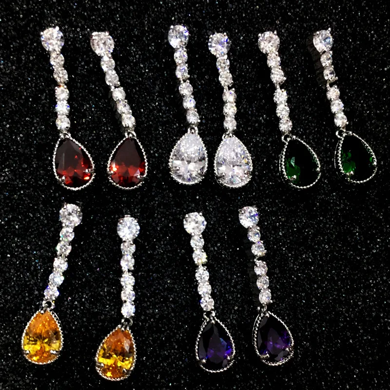 

2018 NEW ARRIVAL GORGEOUS WATER DROP PENDANT LIKE TASSEL CUBIC ZIRCONIA BRIDAL NECKLACE AND EARRINGS SET FOR WEDDING JEWELRY