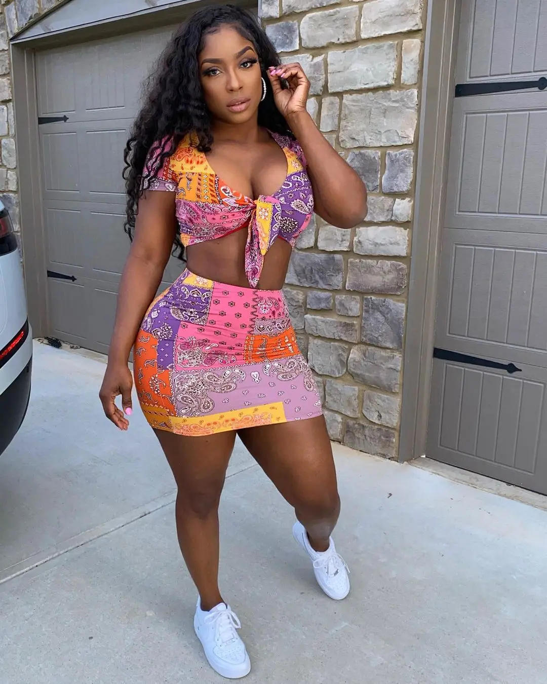 

2021 Summer New Fashion Women's Sexy Casual Pattern Printing Suit