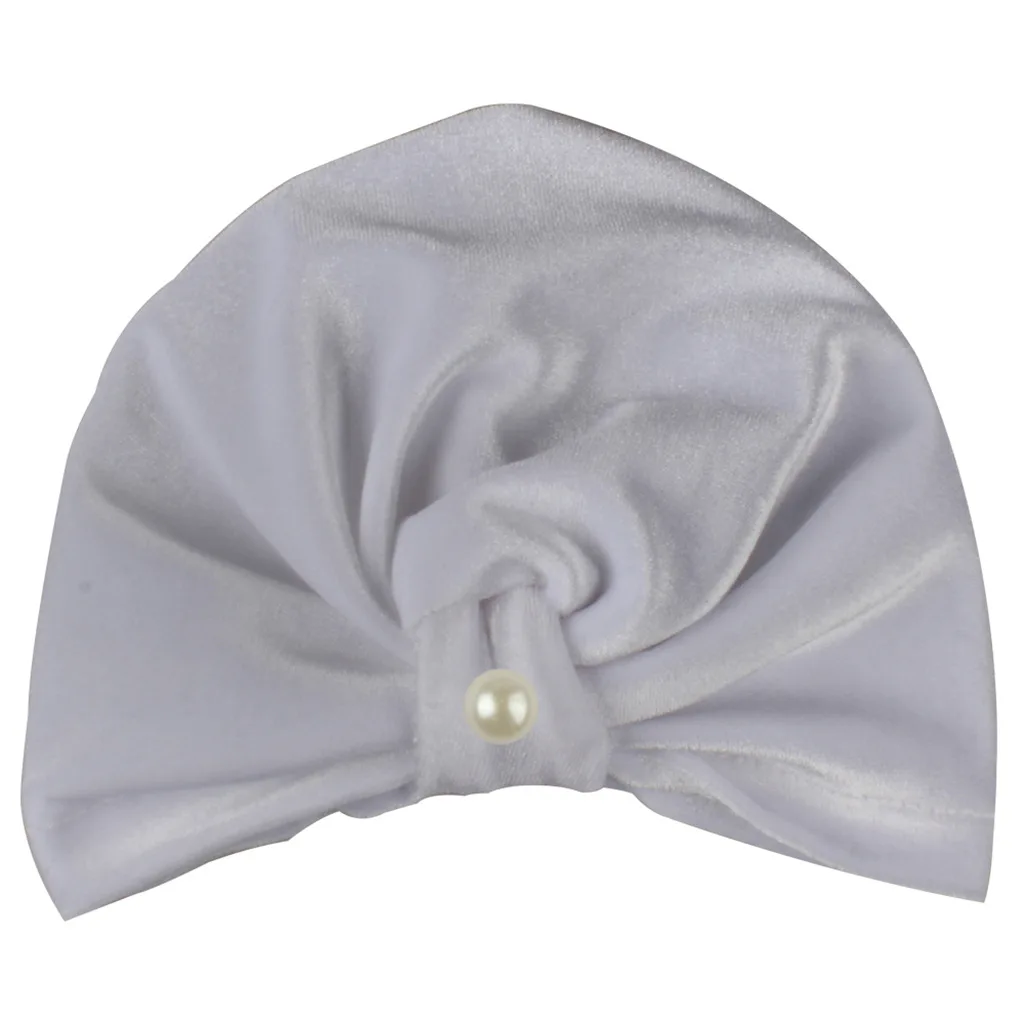 Новинка Осень-зима детская индийская шапка с золотым бархатным жемчугом и узлом