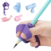 6pcs children pencil holder for kids siliconce pen grip with box handwriting fingers correction holder grip pen three fingers