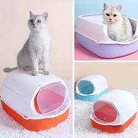 pet bedpan toilet anti splash cat litter box cat cats tray with spoon clean kitty house plastic box cats supplies