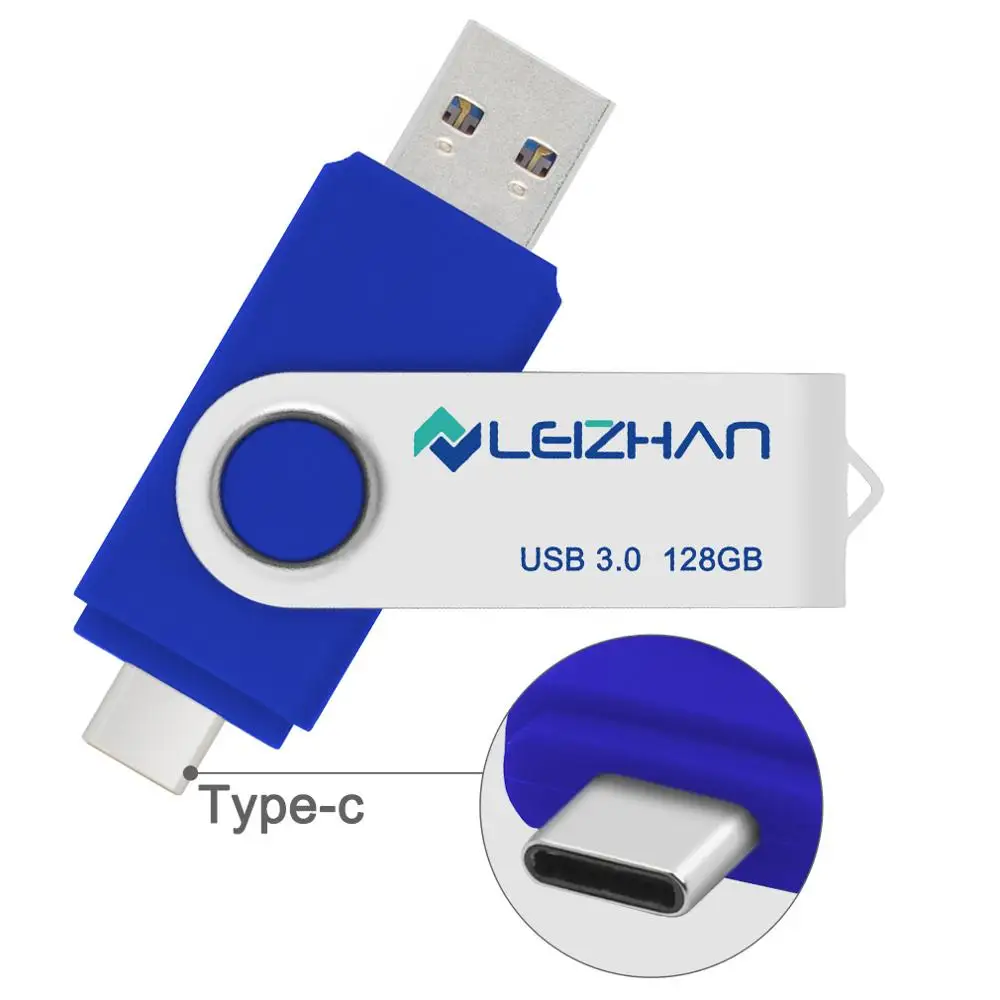 Type C-USB3.0-Blue LEIZHAN type C Photo Stick 3,0 для samsung Galaxy S10/S9/S8/huawei P30/P20/P9 Флешка USB C флеш-накопитель 256GB 128GB 64G 32G 16G - Цвет: Type C-USB3.0-Blue