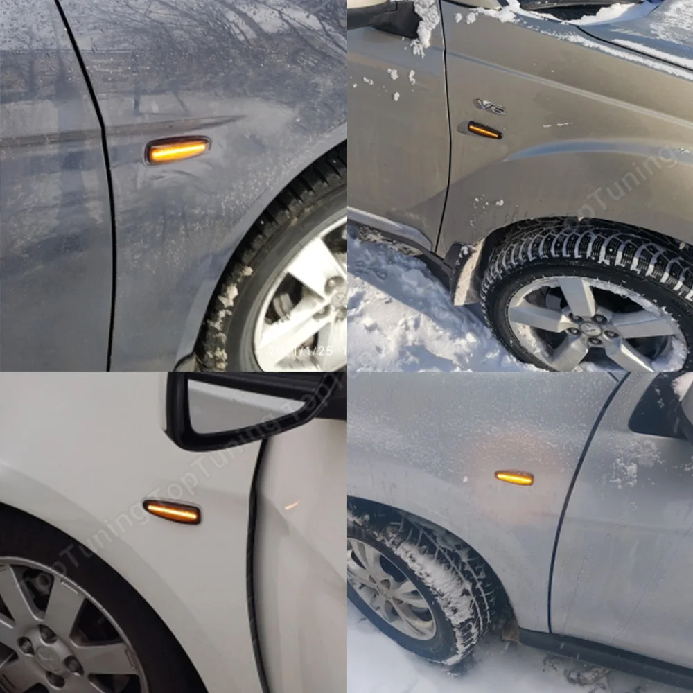 

2PCS LED Dynamic Side Marker Lamp Blinker Turn Signal Light For Mistubishi Lancer VIII Evolution X Outlander Sport Mirage