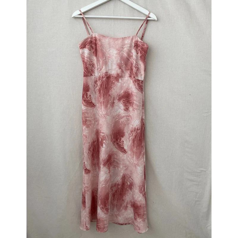 

women summer strap chiffon dress long slim black pink beach dresses 1920#