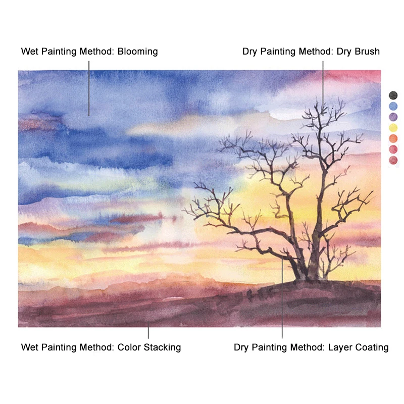 

Watercolor Lesson Tutorial Book : From Beginner To Master Basic Drawing Skills Art Painting Design Coloring Book Painting Suppli