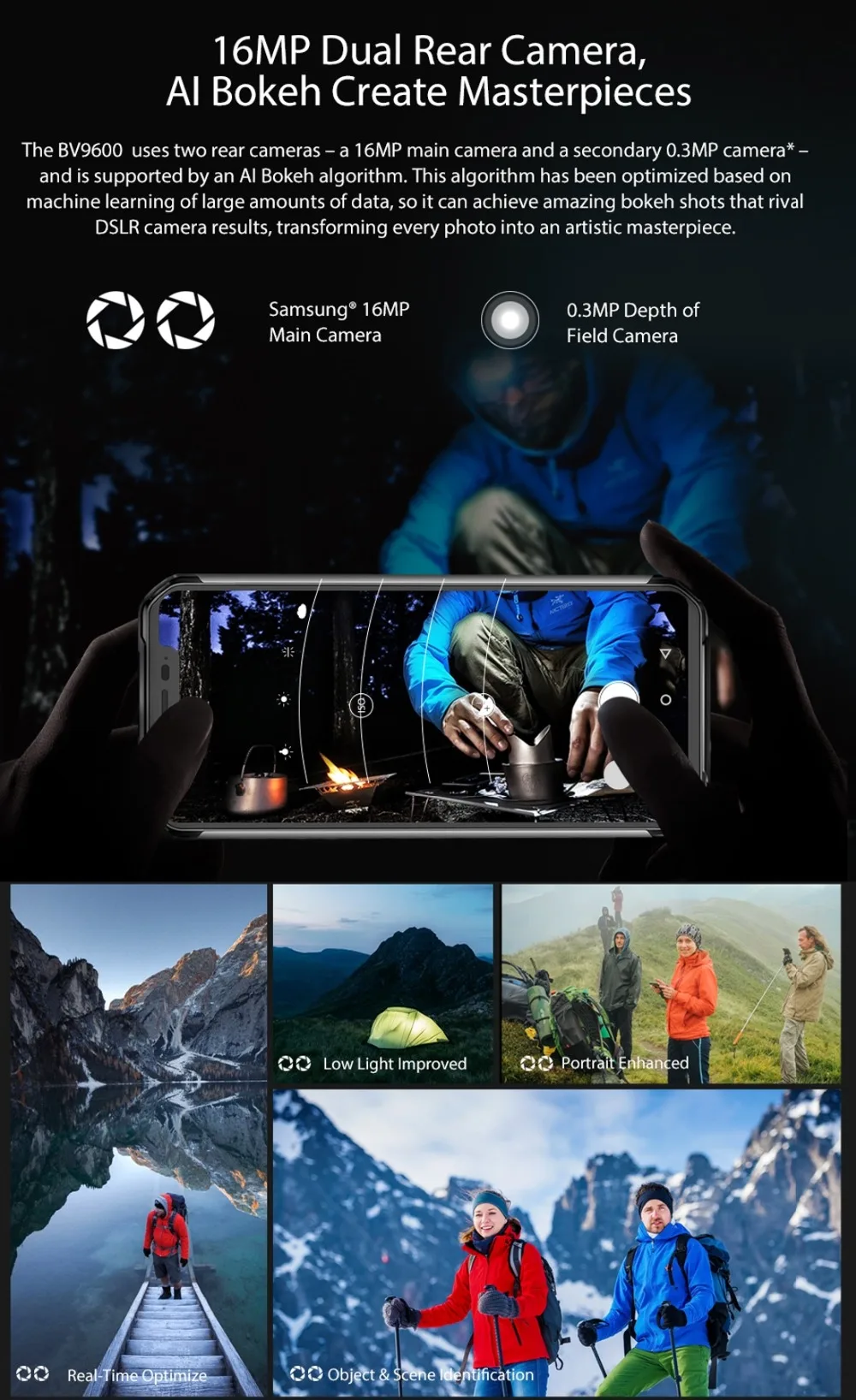 Blackview BV9600 водонепроницаемый мобильный телефон Helio P70 Android 9,0 4 Гб ОЗУ 64 Гб ПЗУ 6,2" 19:9 AMOLED 5580 мАч прочный смартфон