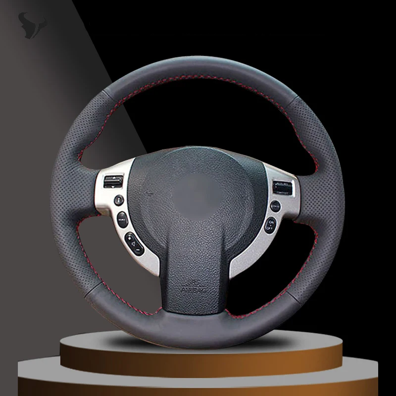 Черная искусственная кожа Чехол рулевого колеса автомобиля для Nissan QASHQAI X Trail NV200