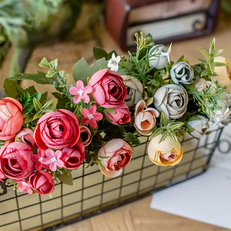 10 головок/букет искусственный мини-чай Искусственный Свадебный Декор для дома