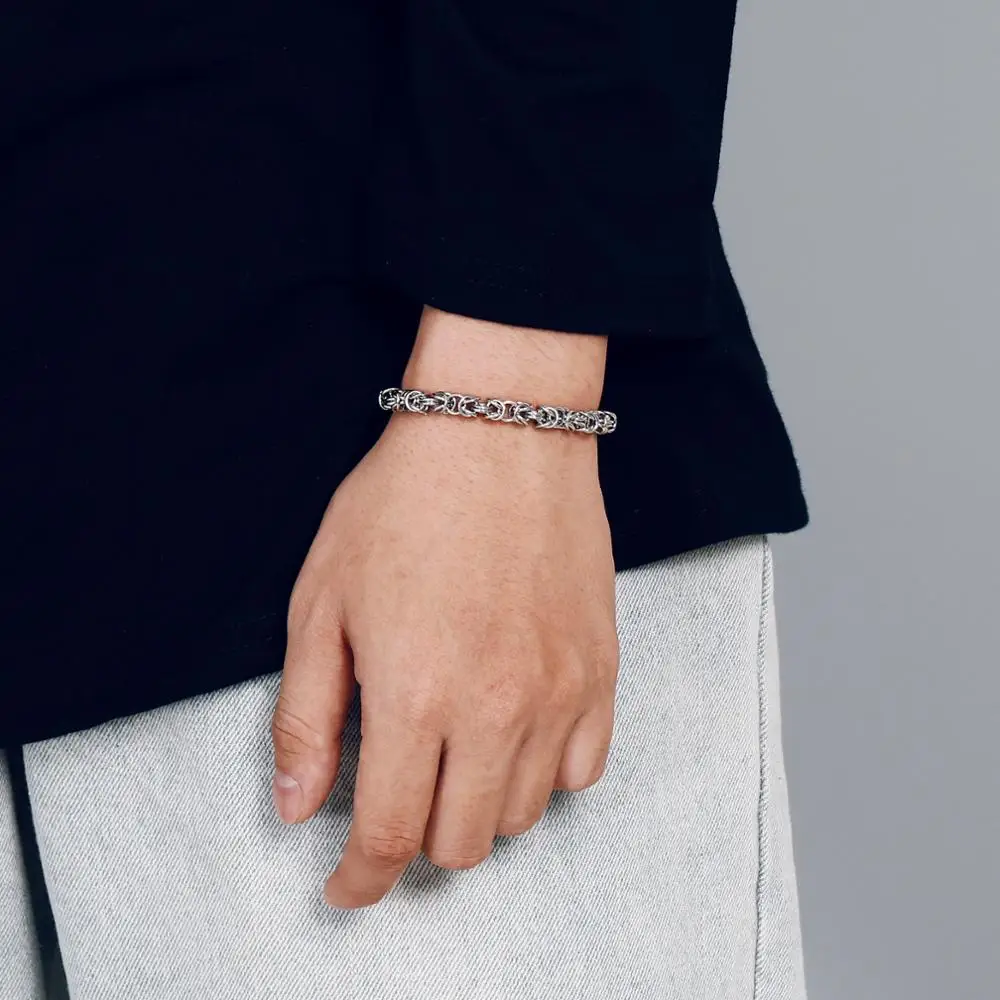 6/7/8 мм Широкий Классический Нержавеющая сталь витая Цепочка нитка Браслеты &