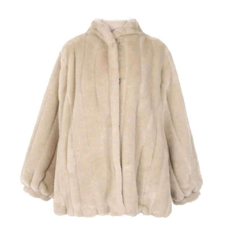 

Women Faux Fur Coat Autumn Winter Fluffy Warm Plush Teddy Jackets Fashion Long Sleeve Lapel Fur Coats Overcoat Ladies Outerwear