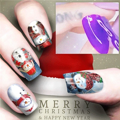 

1 Pcs Winter Xmas Nail Sticker 3D Christmas Elk Santa Snowflake Rabbit Cartoon Slider Design Polish Deco Nail Accessories
