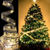 4m christmas tree ribbon led christmas bow fairy string lights for home room xmas new year party ornament diy gift packing decor