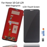 original for huawei honor 10 col l29 lcd display touch screen with fingerprint for huawei honor 10 screen display phone parts