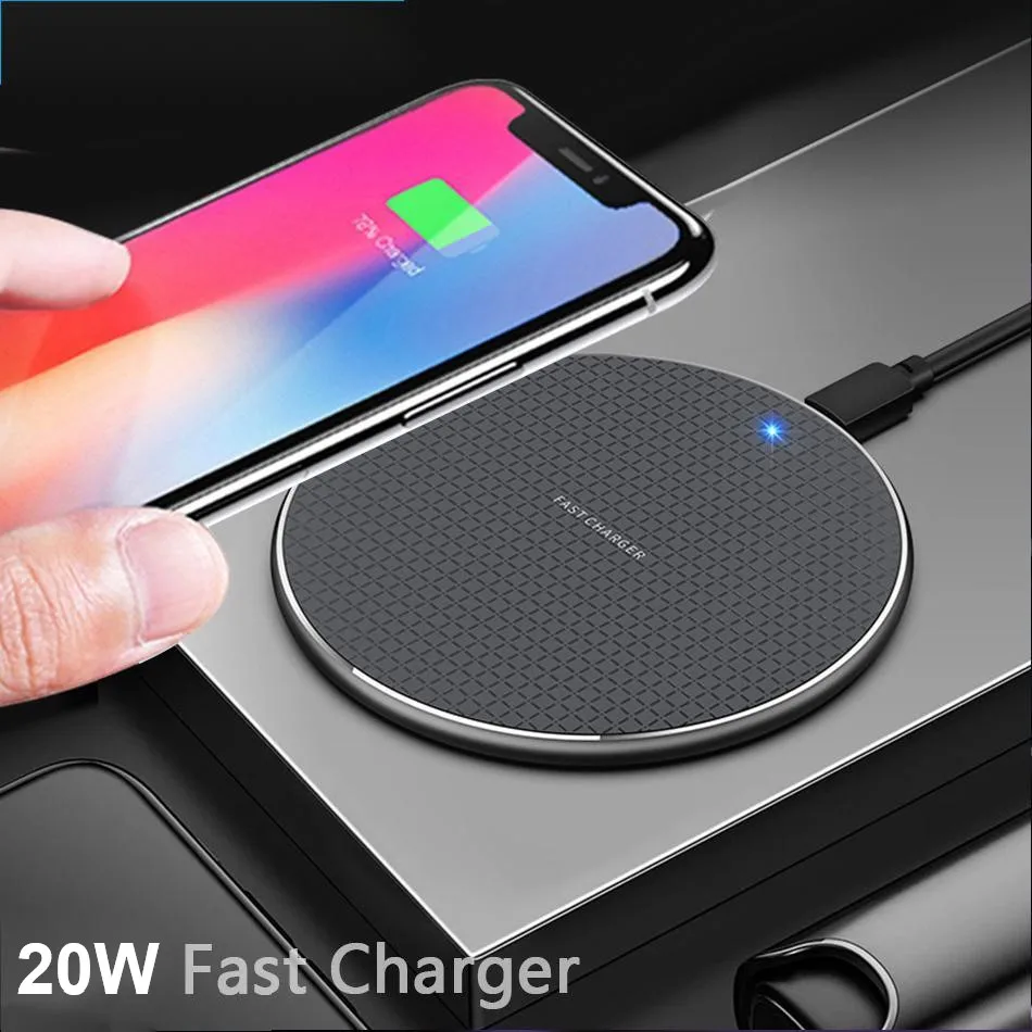 

New 20W Wireless Charger for iPhone 11 12 Pro Max X XS Fast Charging Pad For Samsung S10 S9 Xiaomi Huawei Qi Induction Chargers