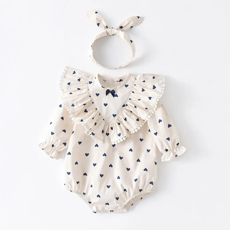 

Cotton Newborn Baby Rompers Ruffle Princess Romper Baby Girl Fashion Polka Dot Jumpsuit Autumn Baby Girls Clothes Outfits