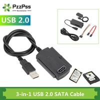 pzzpss new 3 in 1 usb 2 0 to ide sata 2 53 5 hard drive disk hdd ssd 480mbs data interface converter adapter cable