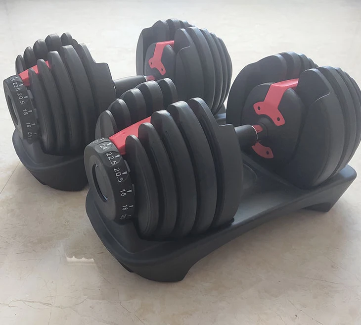 

Free Shipping Dumbbell Set with Rack Adjustable Dumbbell Intelligent Automatic Dumbbell Weight Fitness Equipment Household 24kg
