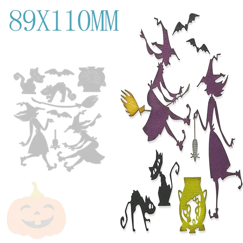 

Halloween WitchMetal Cutting Dies For DIY Edge Embossing Craft Cut Paper Decoration Greeting Card and Scrapbooking No Stamps
