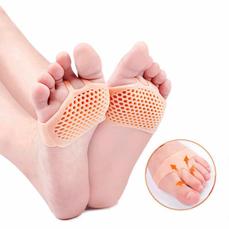 

1 Pair Silicone Padded Forefoot Insoles High Heel Shoes Pad Gel Insoles Breathable Health Care Shoe Insole Skin Color