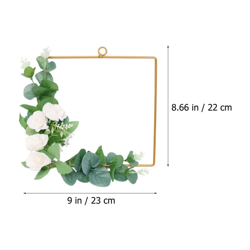 

1pc Simulation Metal Garland Nordic Door Wall Wreath Festival Photo Prop (White)
