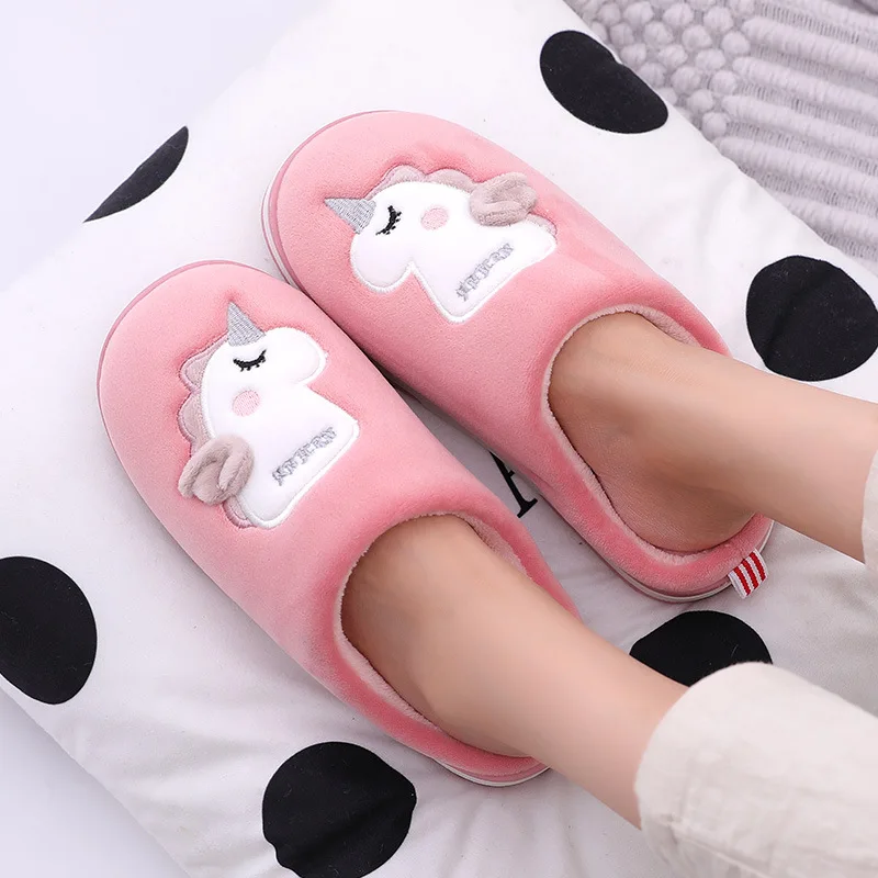 

Cute Unicorn Women Winter Home Slippers Cartoon Animal Slip On Warm Men Ladies Boys Girls House Shoes Indoor Bedroom Footwear
