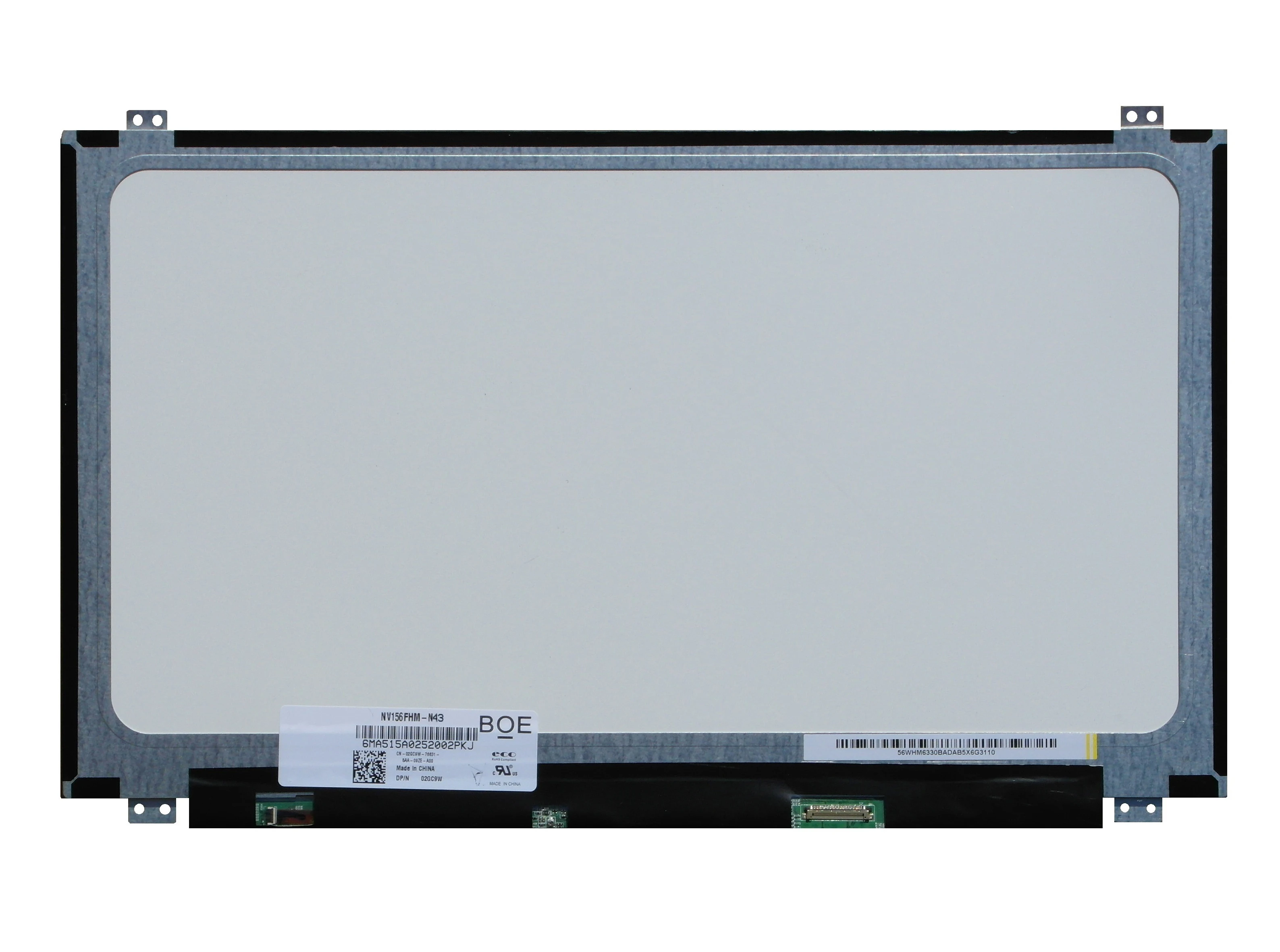 

15.6" IPS 72%NTSC Laptop Screen NV156FHM-N43/LTN156HL01/LP156WF6-SPB1/B156HAN01.2 for Dell DP/N MN98N FHD1920x1080 30Pin eDP