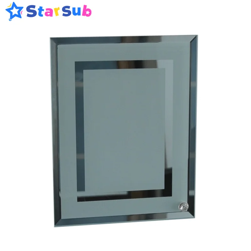 8 дюймов сублимационная пустая стеклянная Фоторамка двойная зеркальная рамка 25