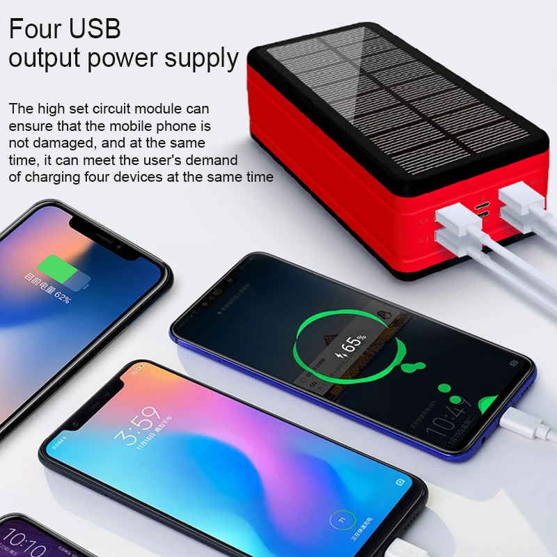 99000mah solar power bank large capacity portable charger 2usbcellphone battery outdoor waterproof power bank for xiaomi samsung free global shipping