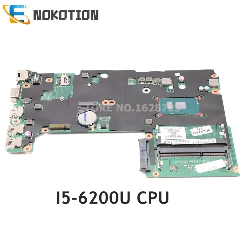 

Материнская плата NOKOTION 830938-601 830938-501 830938-001 для ноутбука HP 430 G3, DA0X61MB6G0 I5-6200U ЦП DDR3L