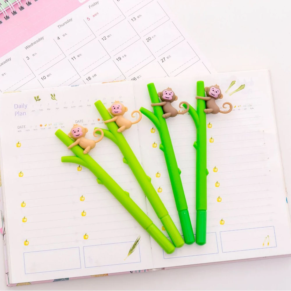 2 шт милый мультфильм Дерево скалолазание обезьяна нейтральная ручка креативный
