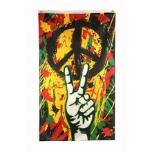 Юнин 90*150 см Флаг Rasta Peace Grafitti