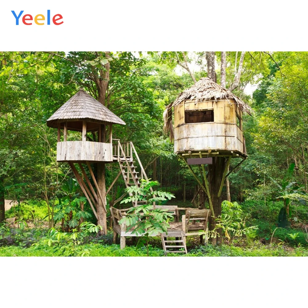 Yeele дерево дом лес тропические джунгли пейзаж Живописный фотографический фон для