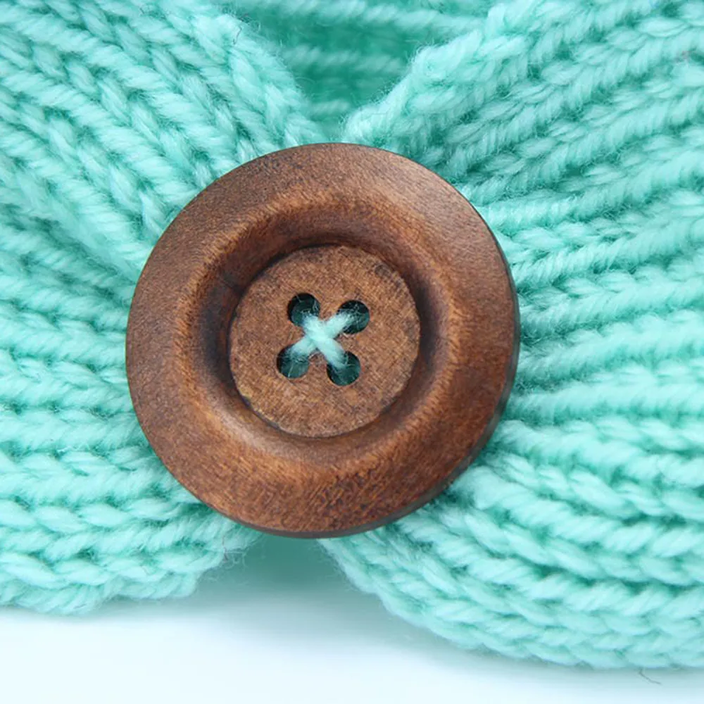 Зимняя однотонная вязаная детская лента для волос маленьких мальчиков и девочек