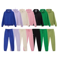 solid fleece hoodies sweatpants women kids hooded sweatshirts two pieces sets 100 cotton letter print family matching outfits