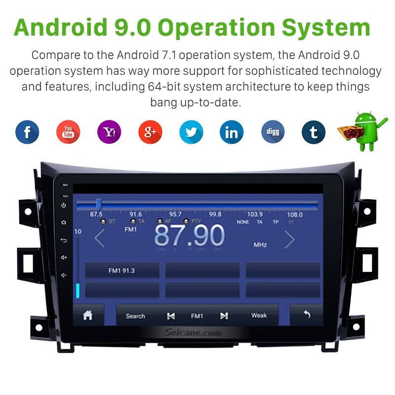 Seicane 10.1&quotAndroid 9.0 HD For Renault Alaskan Nissan NAVARA Frontier NP300 2011-2016 Car GPS Stereo Head Unit Radio Tuner |