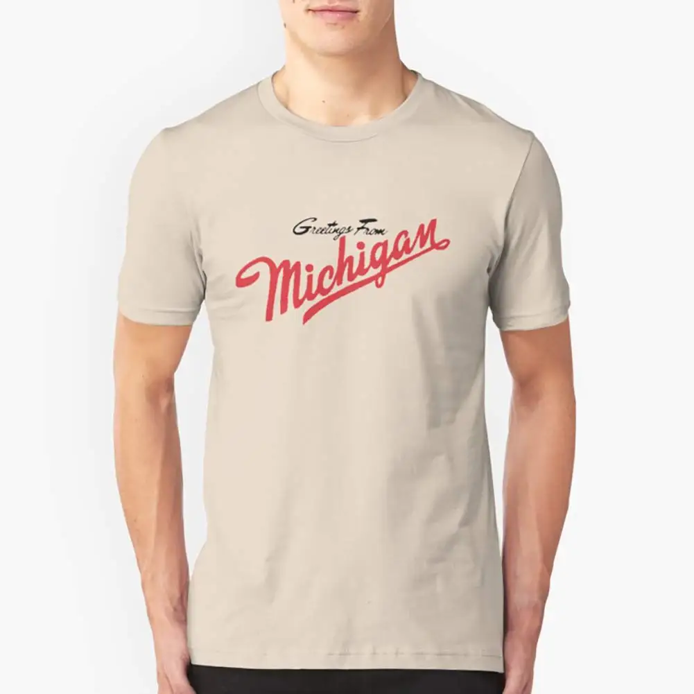 Привет из Мичигана! (Минималистский) облегающая футболка премиум класса