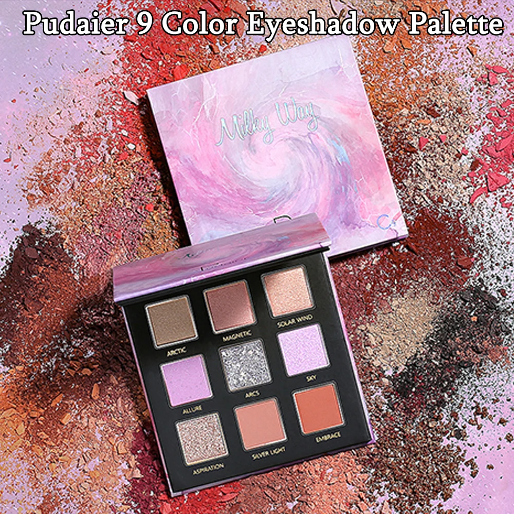 Pudaier 9 цветов Палитра теней для век макияж матовое мерцание тени Пудра комплект