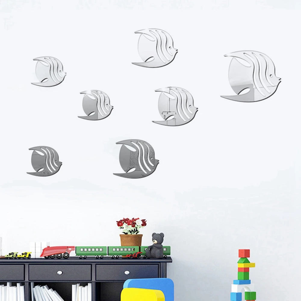 

Fitting Room Mirror Attached Home Furnishing 3D three-dimensional mirror Wall Stickers Diy Acrylic Mirrored Decorative Wallpaper