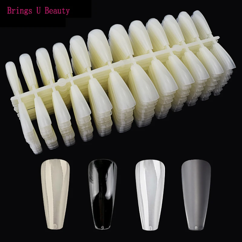 

120/504 Tips/pack Extra Long Ballerina Nail Art Traceless False Nail Tips 12 Size Full Cover Ballet Acrylic Fake Nails